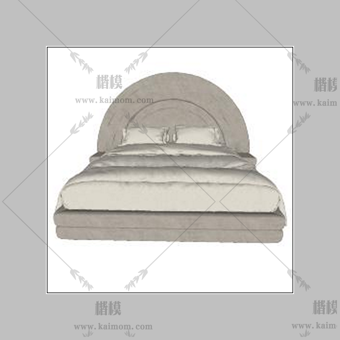 现代风格床具，材质免调整-1