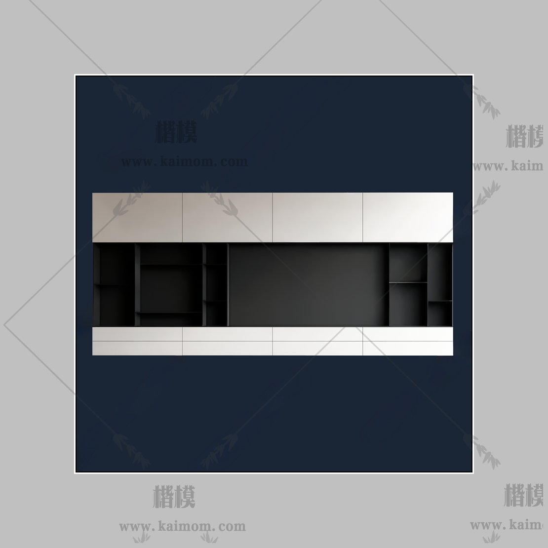 精品PB3背景墙、柜构件模型下载-1