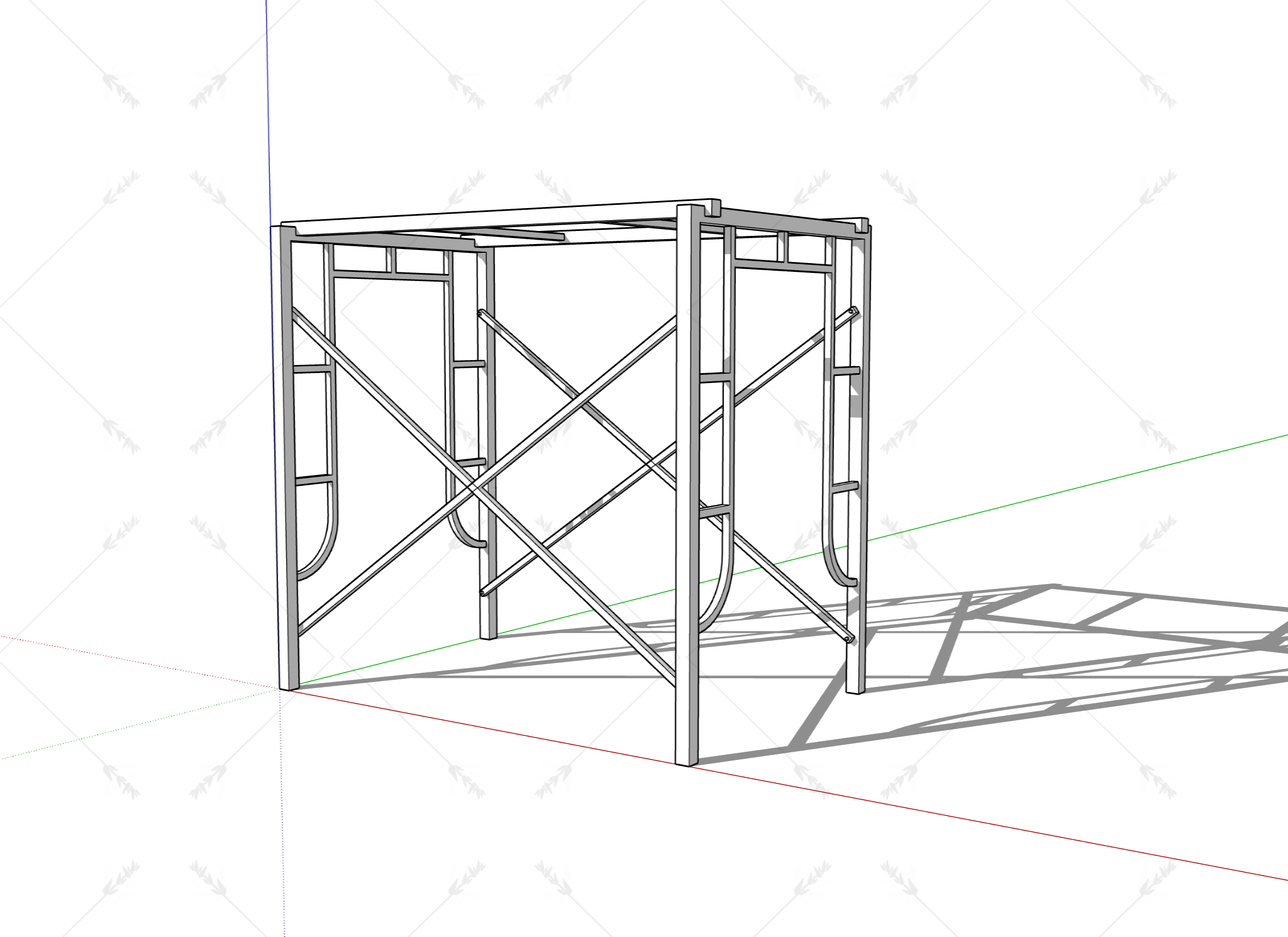 脚手架_龙门架SU模型下载-1