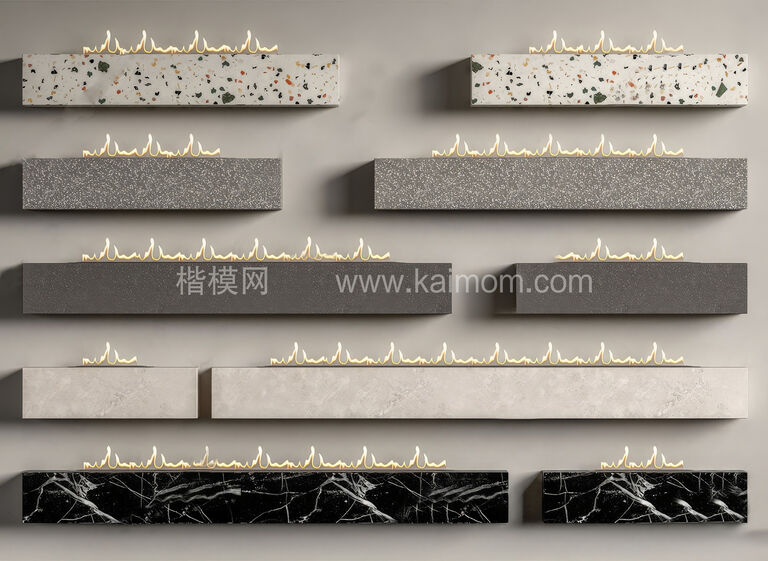 壁炉火炉火焰SU模型下载-1