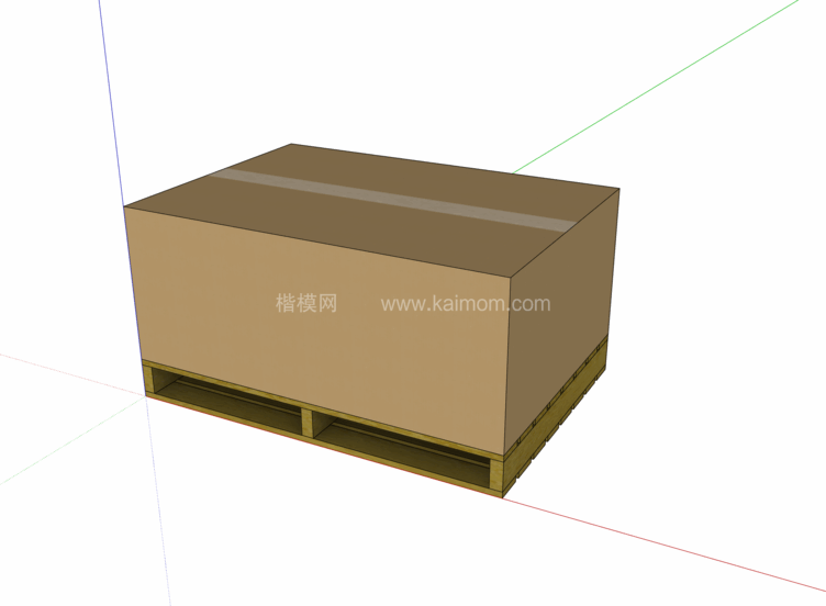 纸箱_木箱_包装盒SU模型下载-1