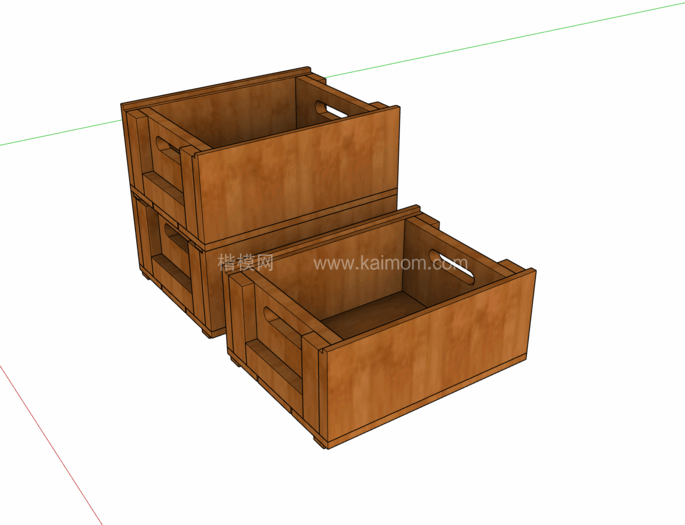 纸箱_木箱_包装盒SU模型下载-1