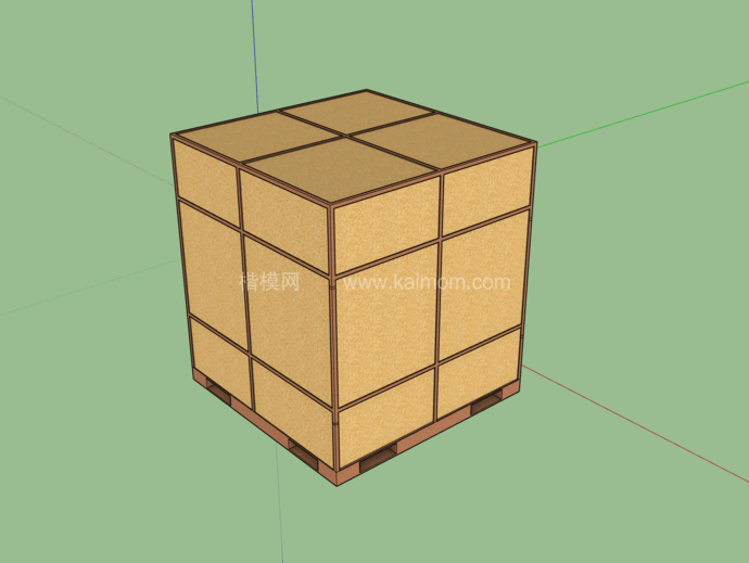 纸箱_木箱_包装盒SU模型下载-1