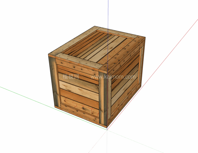 纸箱_木箱_包装盒SU模型下载-1