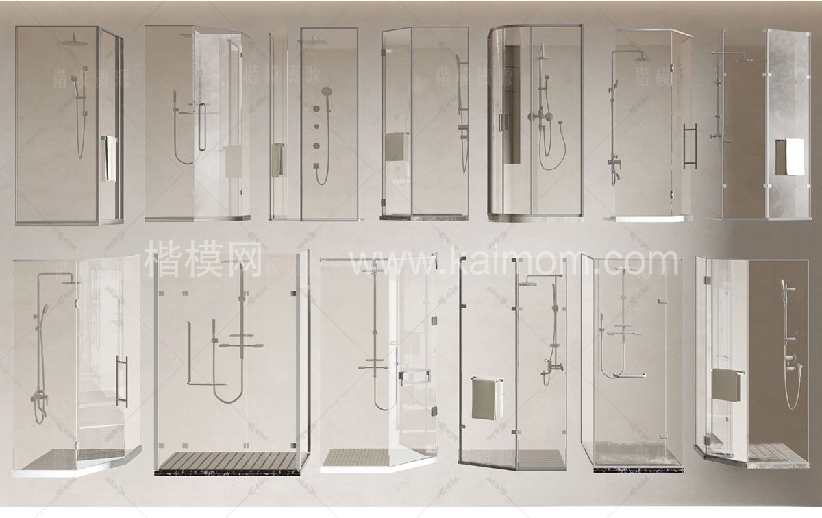 淋浴房隔断SU模型下载-1