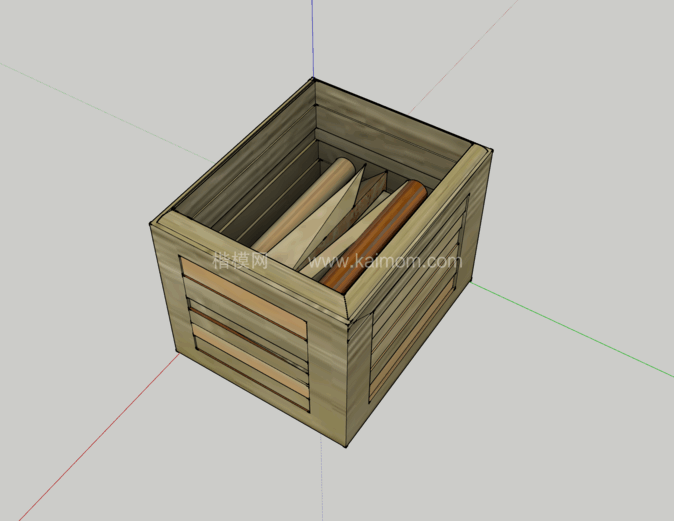 纸箱_木箱_包装盒SU模型下载-1