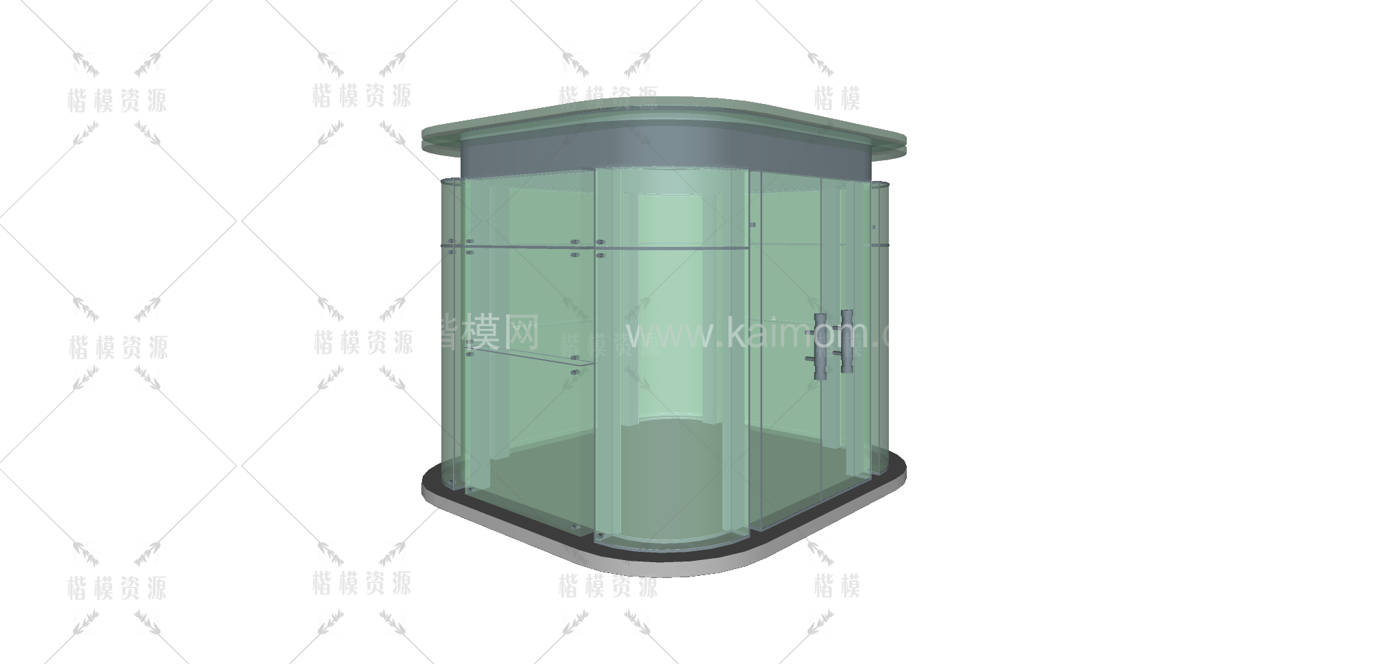 大门_岗亭_道闸SU模型下载-1