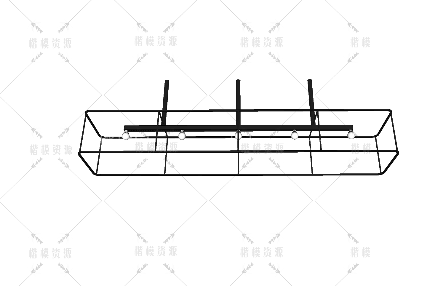 工业管道吊顶SU模型下载-1