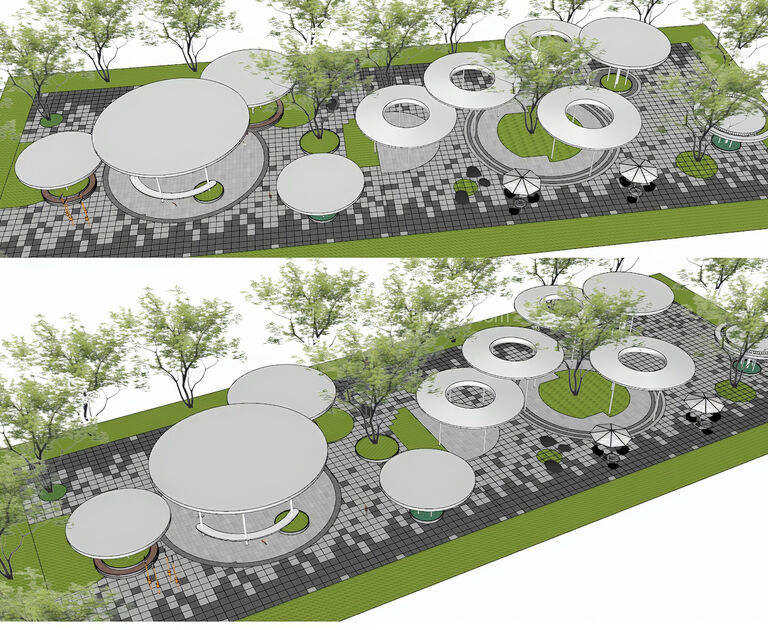 公园景观节点SU模型下载-1
