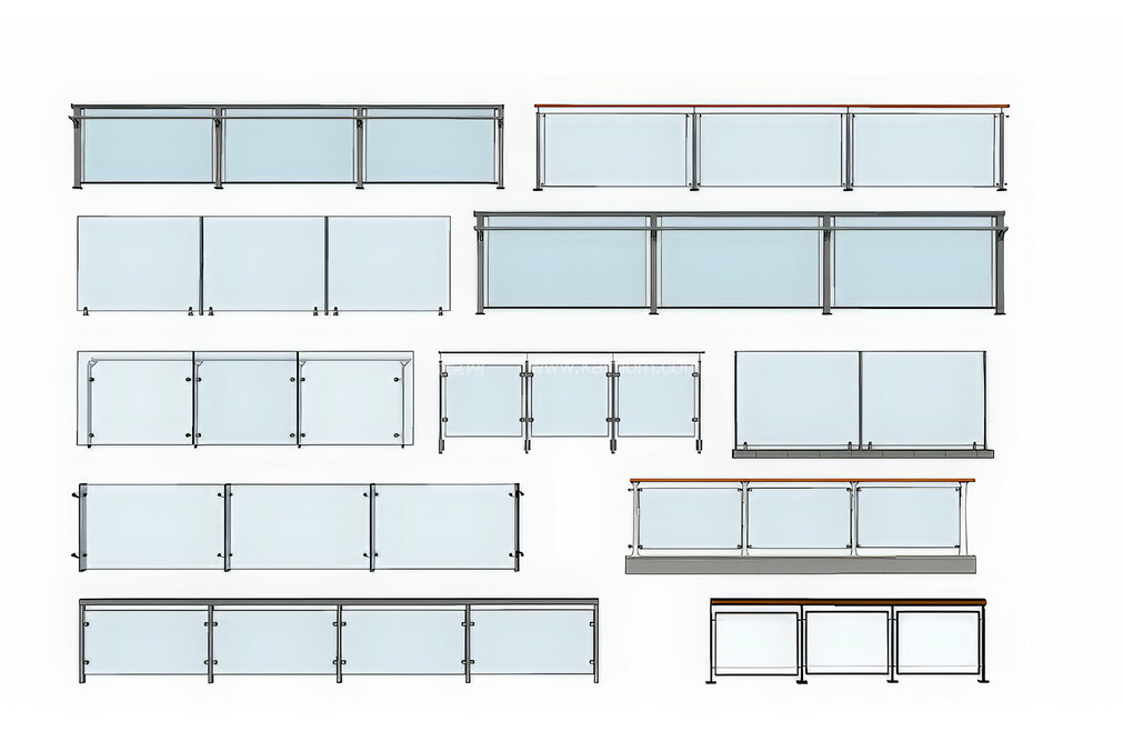 玻璃栏杆_不锈钢栏杆SU模型下载-1