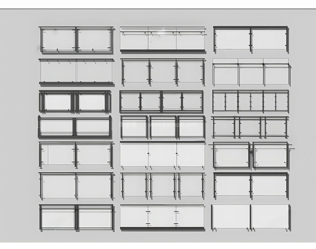 玻璃栏杆_不锈钢栏杆SU模型下载-1