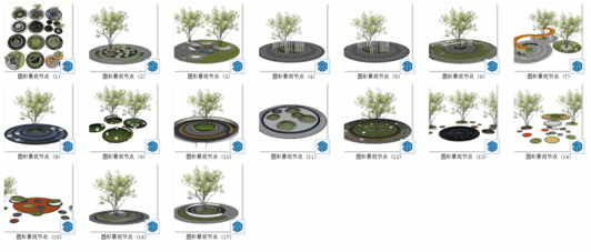 公园景观节点SU模型下载-1