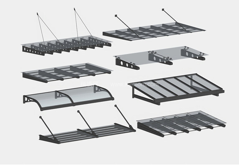雨篷_遮阳棚su模型下载-1