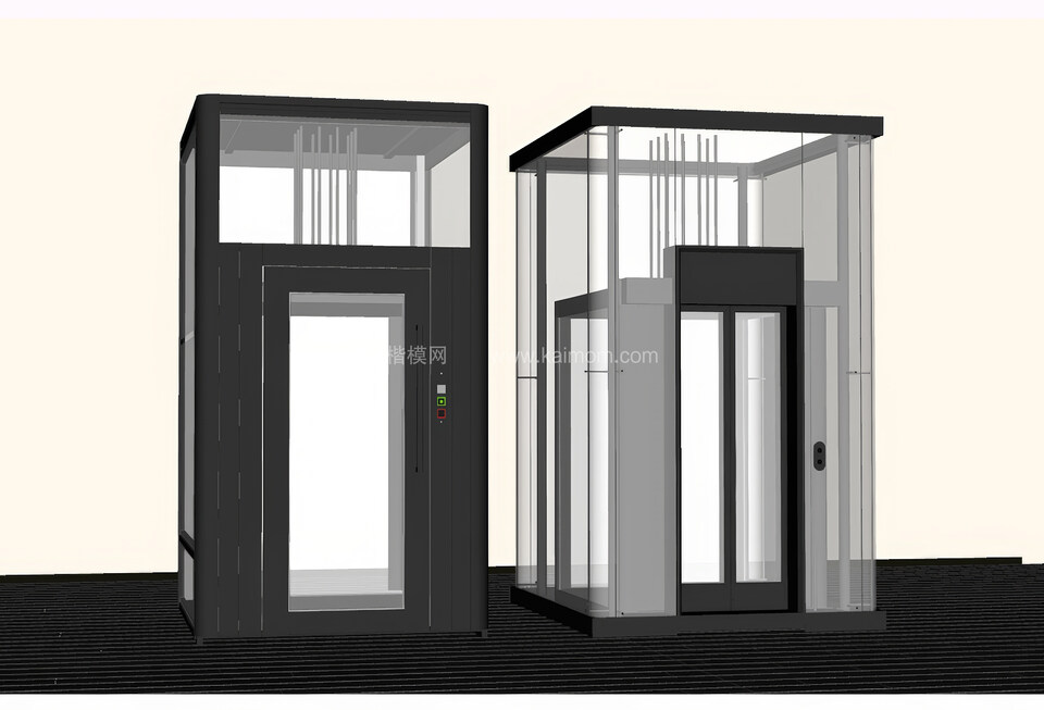 垂直电梯_手扶电梯SU模型下载-1