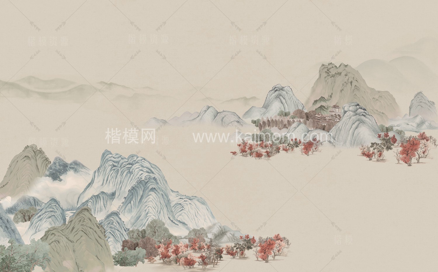 高清山水壁纸_壁画贴图下载-1