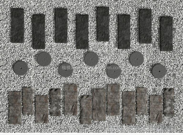 石子鹅卵石su模型下载-1