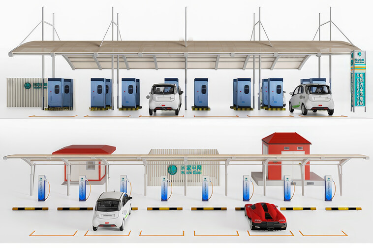 充电桩SU模型下载-1