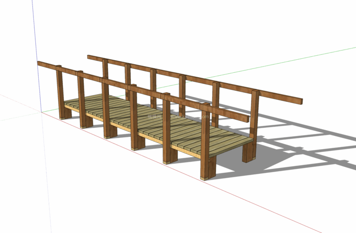 中式景观木桥_栈道桥_拱桥_景观桥SU模型下载-1