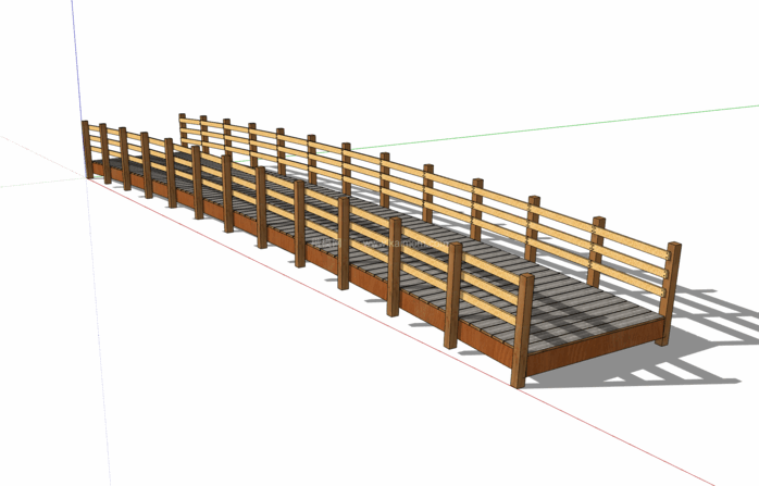 中式景观木桥_栈道桥_拱桥_景观桥SU模型下载-1