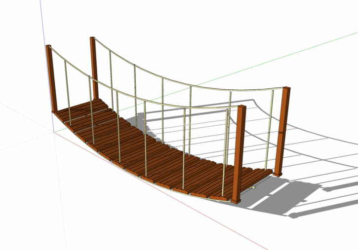 中式景观木桥_栈道桥_拱桥_景观桥SU模型下载-1