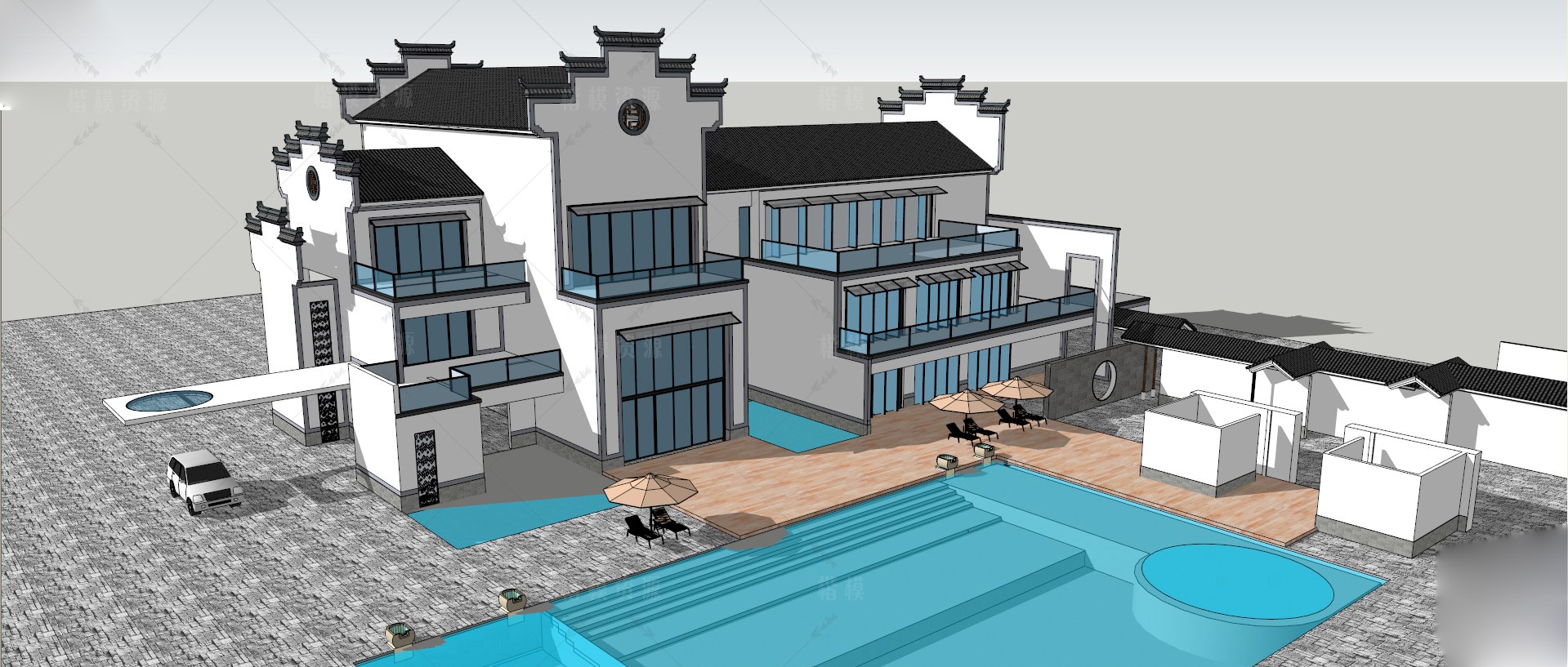 别墅_自建房SU模型下载-1