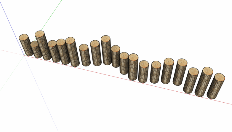 杉木桩_木方_SU模型-1