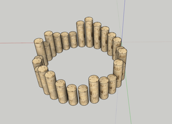 杉木桩_木方_SU模型-1