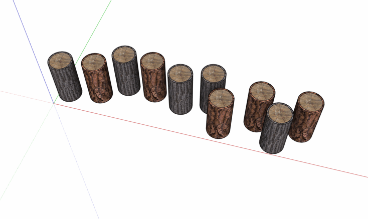 杉木桩_木方_SU模型-1