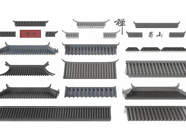 中式屋檐_檐线su模型-1