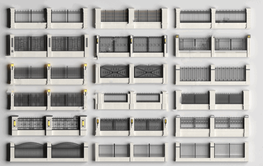 景墙围墙围栏su模型-1