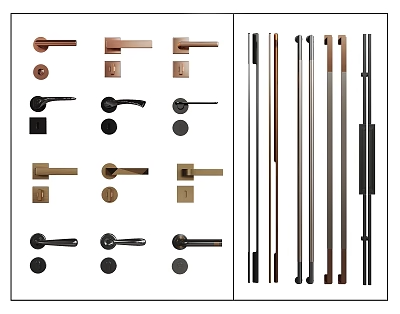 门锁五金拉手3d模型-1